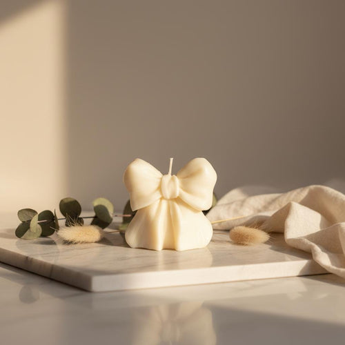 Bow Candle | Coquette Candle Gift | Ribbon Candle | Bow Shaped Soy Candle | Birthday Gift Her | Wedding Favour Candle | Aesthetic Gift
