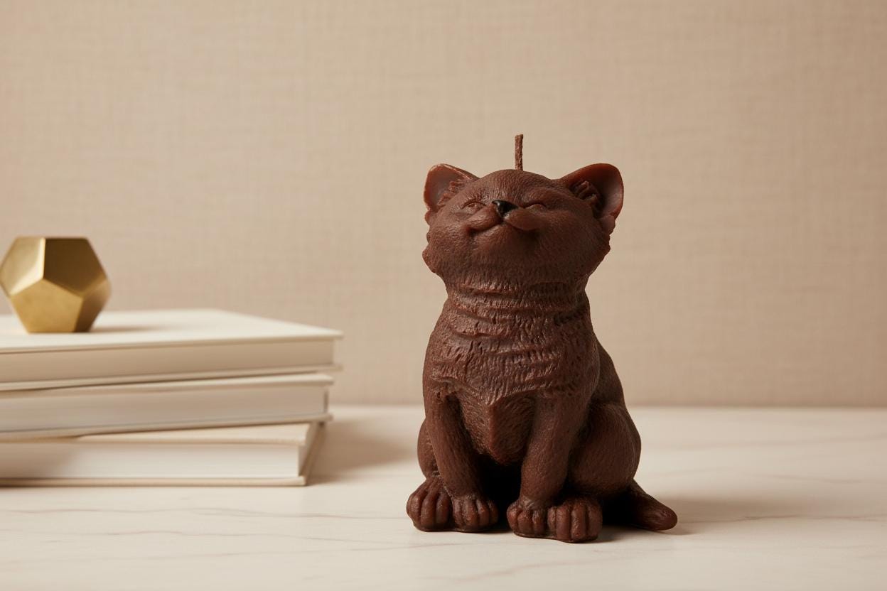 Cat Candle Gift | Cat Lover Gift | Cat Shaped Soy Candle | Cat Mum Gift | Black Cat Candle | Crazy Cat Lady Gift | Cat Owner Gift