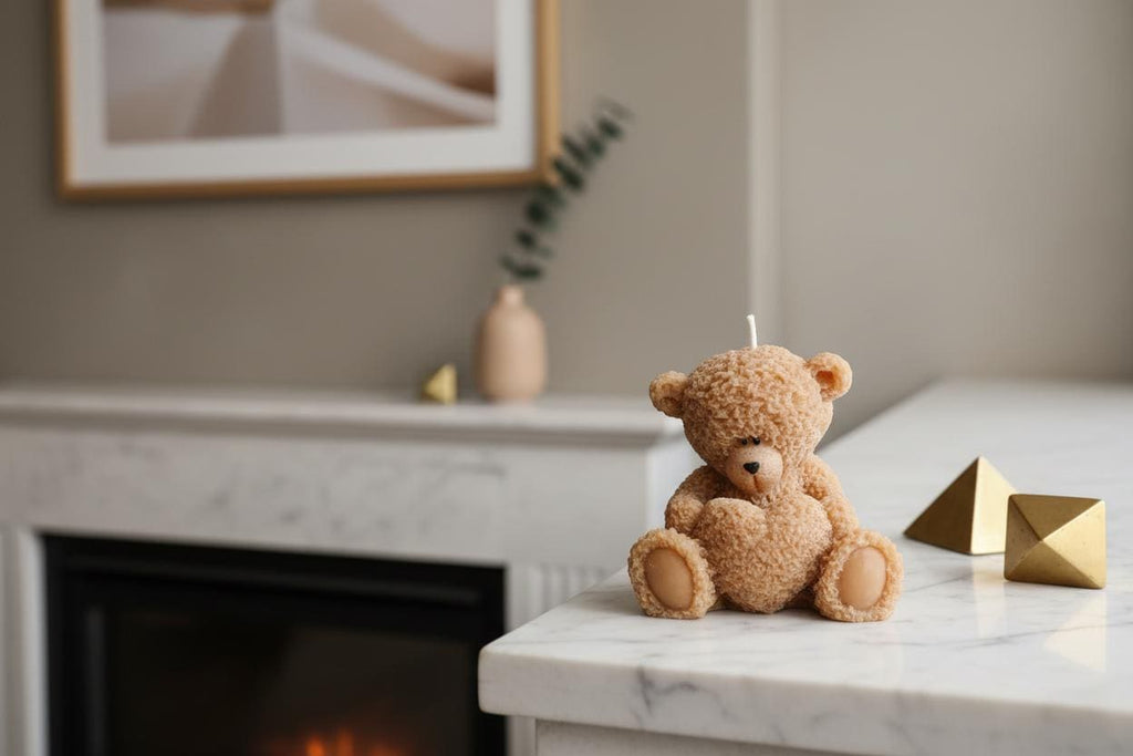 Teddy Bear Candle | Baby Shower Gift UK | New Baby Gift | Christening Gift | New Mum Gift | Gender Reveal | Bear Candle