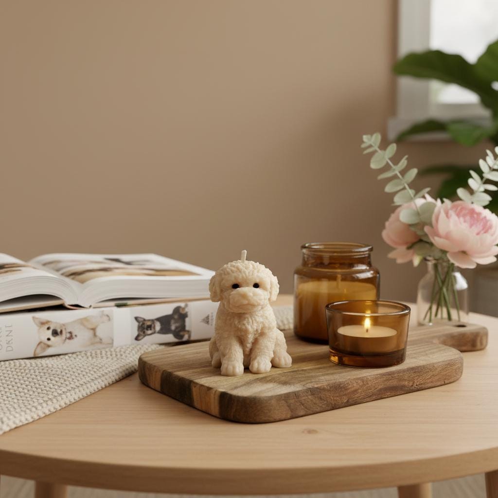 Hand-Sculpted Cockapoo Soy Wax Candle | UK Handmade Dog Lover Gift