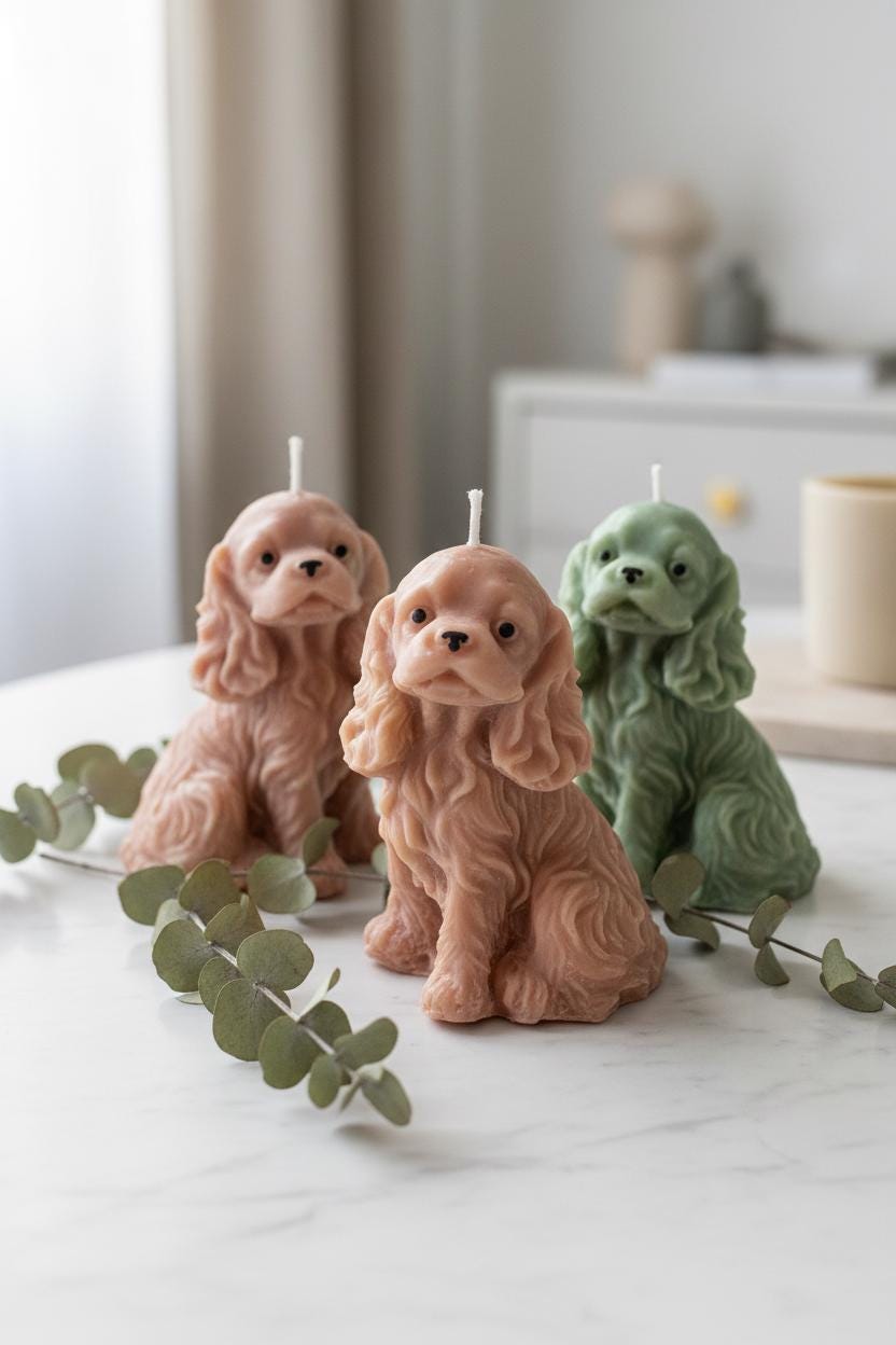 Cocker Spaniel Candle | Handmade Spaniel Gift | Sculptural Soy Candle | Cocker Spaniel Mum Gift