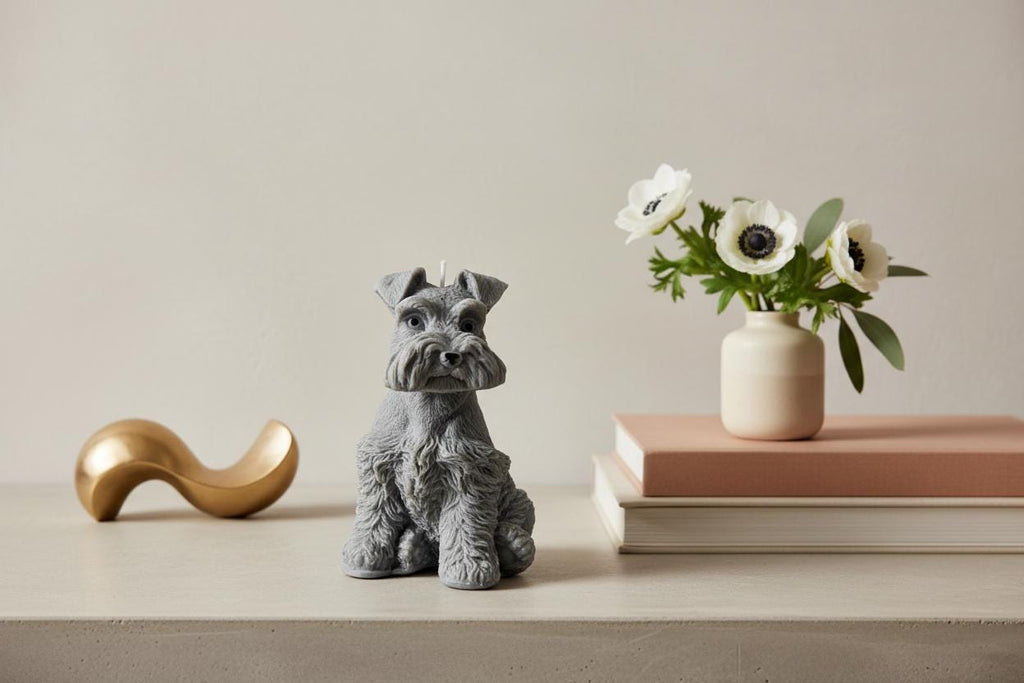 Sculptural Schnauzer Soy Candle | Miniature Dog Lover Gift, UK Made