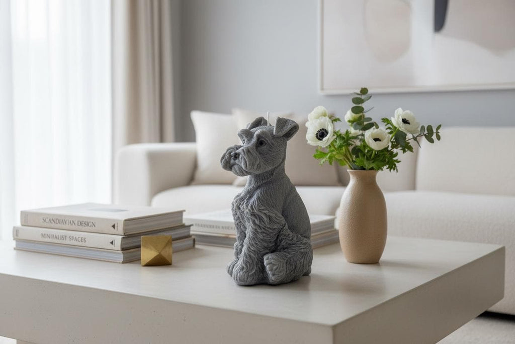 Sculptural Schnauzer Soy Candle | Miniature Dog Lover Gift, UK Made