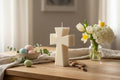 Hand-Poured Soy Cross Candle | Easter, Christening, Baptism Gift | UK Religious Decor