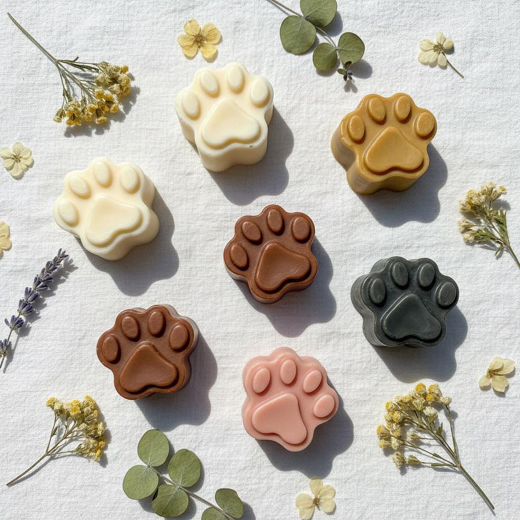 Paw Print Wax Melts | Dog Lover Gift | Handmade Soy Wax Melts UK | Dog Wax Melt Gift Set
