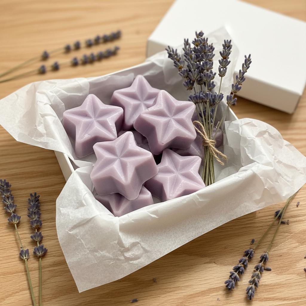 Lavender Soy Wax Melts | Highly Scented Vegan Wax Melts | Hand Poured Lilac Wax Melt Pack | Home Fragrance Gift UK | Pack of 5