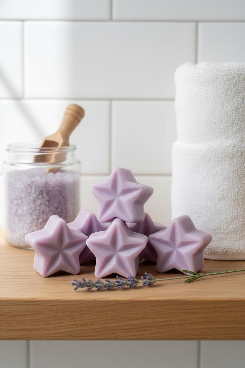 Lavender Soy Wax Melts | Highly Scented Vegan Wax Melts | Hand Poured Lilac Wax Melt Pack | Home Fragrance Gift UK | Pack of 5
