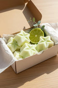 Coconut & Lime Soy Wax Melts | Highly Scented Tropical Vegan Wax Melts | Lime Green Star Wax Melt Pack | Home Fragrance UK | Pack of 5