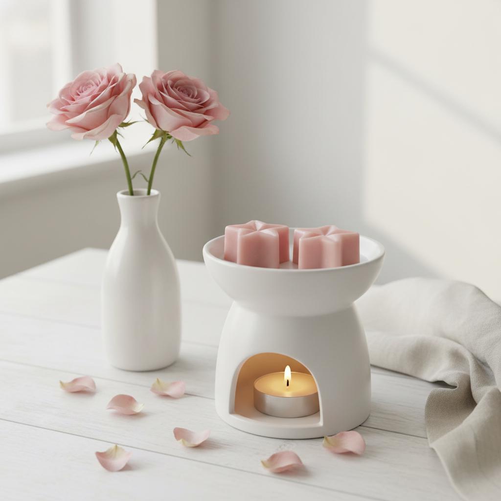 Rose Soy Wax Melts | Highly Scented Floral Vegan Wax Melts | Blush Pink Star Wax Melt Pack | Valentines Mothers Day Gift UK | Pack of 5