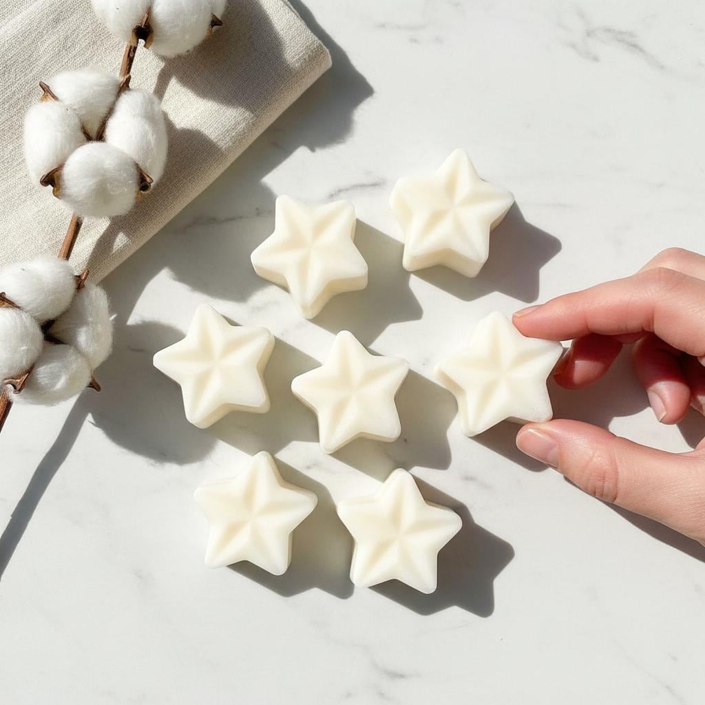 Fresh Linen Soy Wax Melts | Highly Scented Clean Vegan Wax Melts | White Star Wax Melt Pack | Home Fragrance Gift UK | Pack of 5