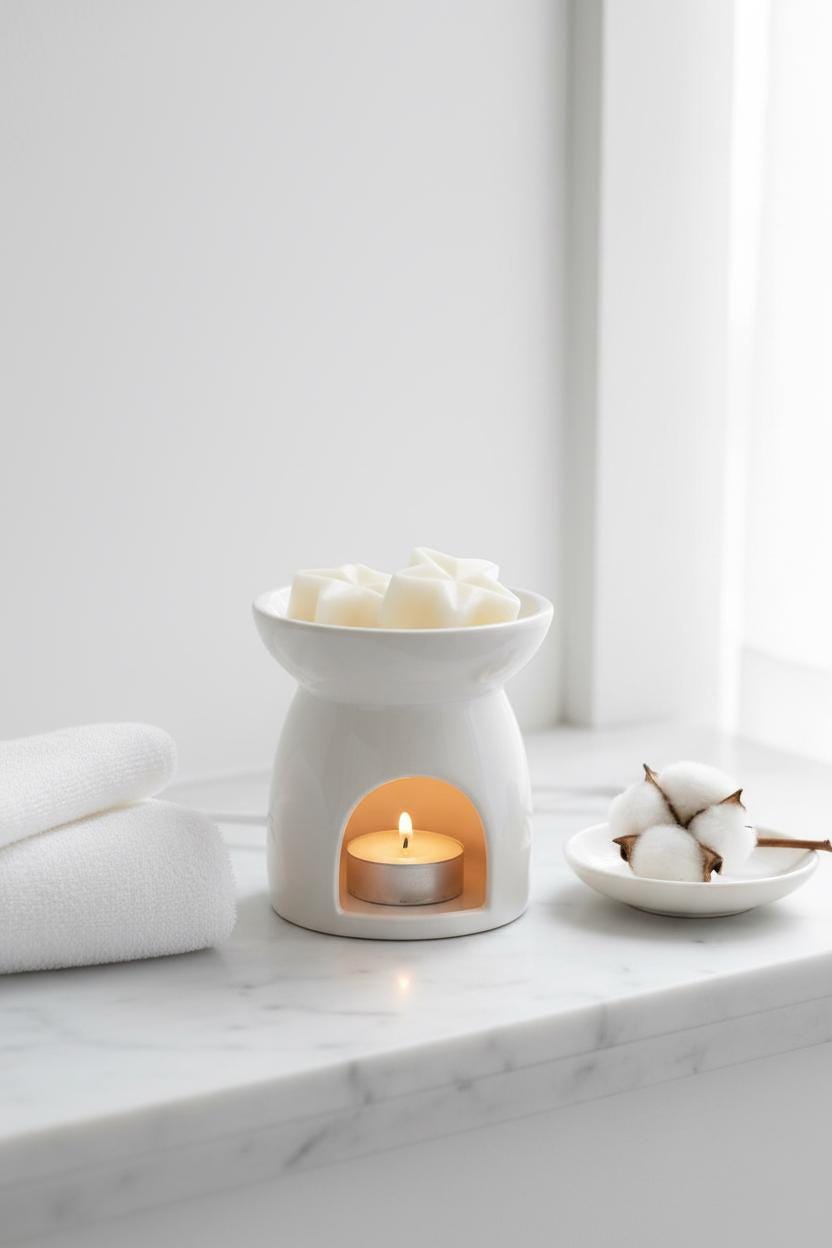 Fresh Linen Soy Wax Melts | Highly Scented Clean Vegan Wax Melts | White Star Wax Melt Pack | Home Fragrance Gift UK | Pack of 5