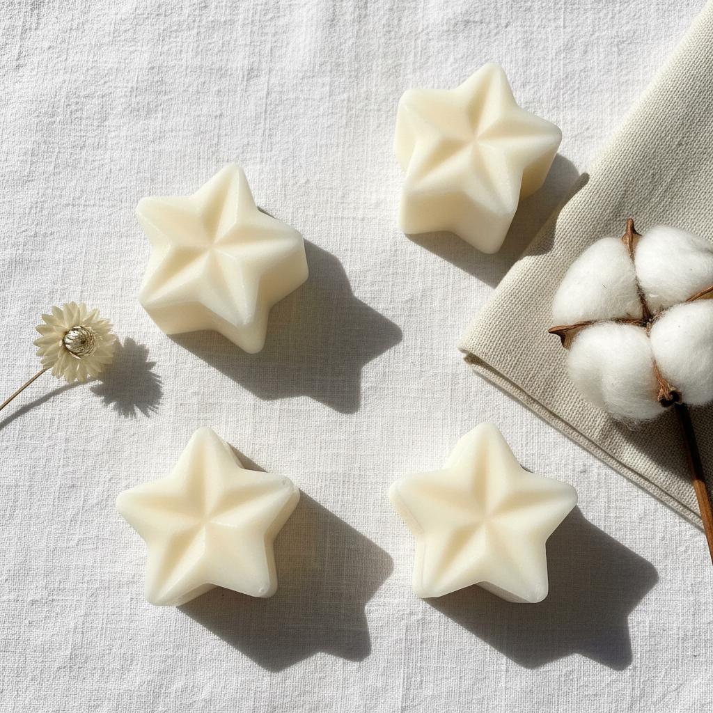 Fresh Linen Soy Wax Melts | Highly Scented Clean Vegan Wax Melts | White Star Wax Melt Pack | Home Fragrance Gift UK | Pack of 5