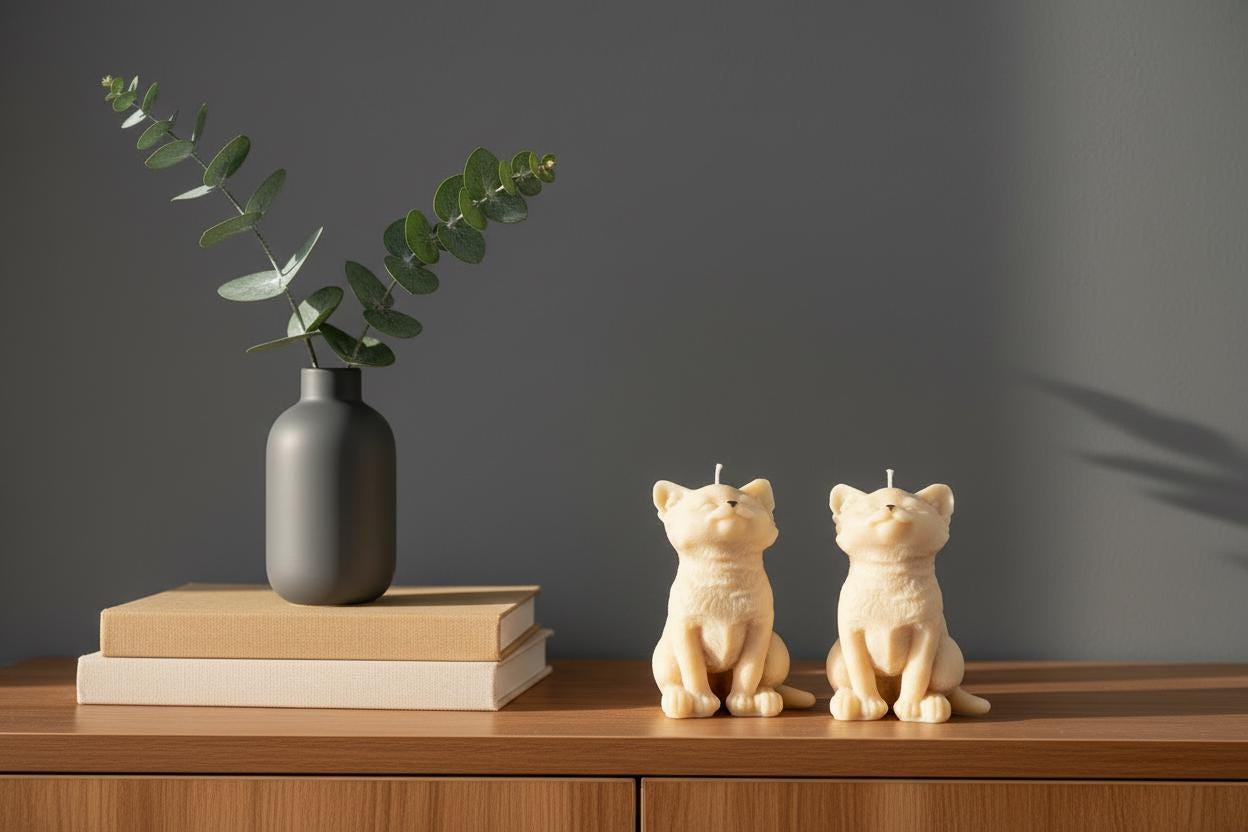 Cat Candle Gift | Cat Lover Gift | Cat Shaped Soy Candle | Cat Mum Gift | Black Cat Candle | Crazy Cat Lady Gift | Cat Owner Gift