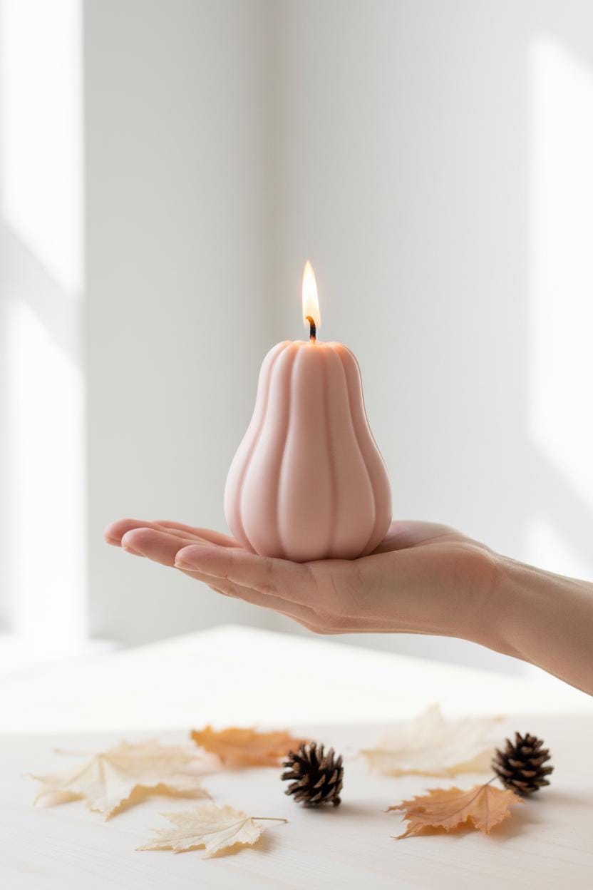 Pumpkin Candle | Handmade Soy Wax Candle | Autumn Decor | Halloween Pumpkin Gift | Vegan UK Made