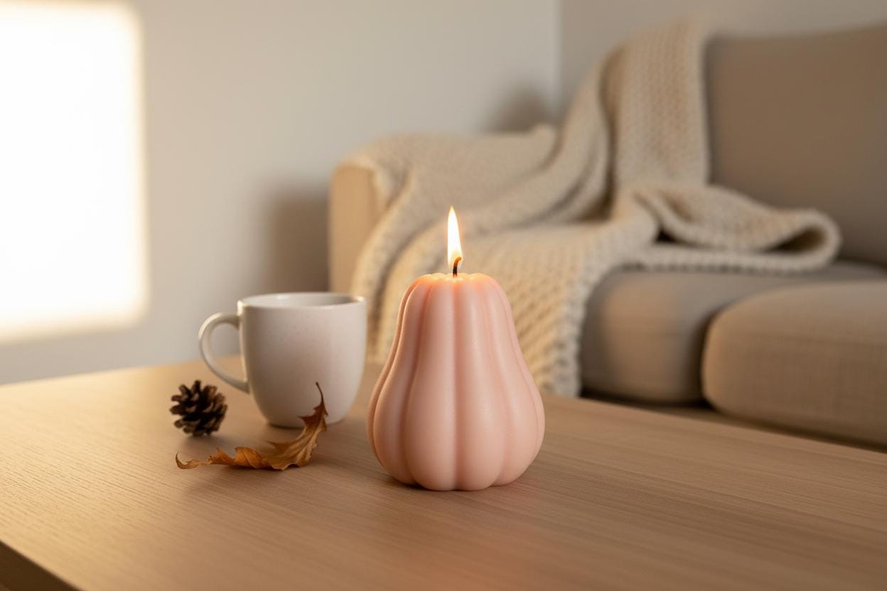 Pumpkin Candle | Handmade Soy Wax Candle | Autumn Decor | Halloween Pumpkin Gift | Vegan UK Made