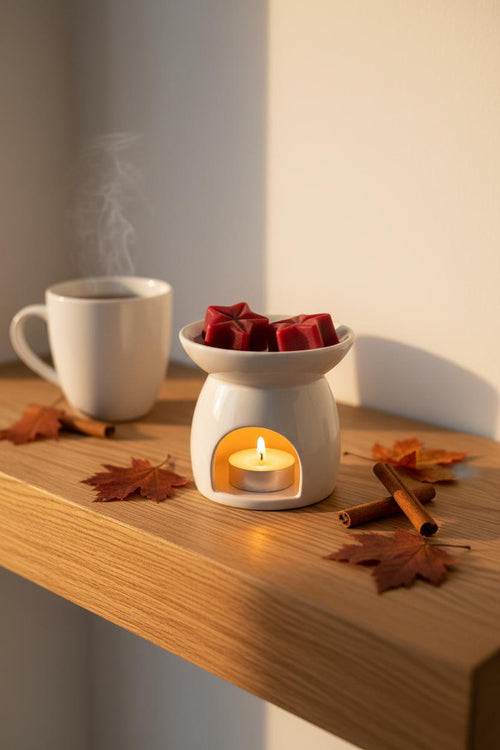 Apple & Cinnamon Soy Wax Melts | Highly Scented Spiced Vegan Wax Melts | Deep Red Star Wax Melt Pack | Autumn Christmas Gift UK | Pack of 5