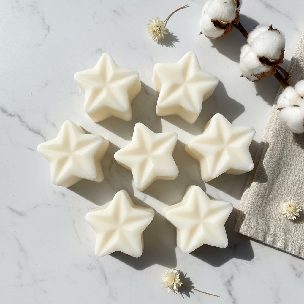 Fresh Linen Soy Wax Melts | Highly Scented Clean Vegan Wax Melts | White Star Wax Melt Pack | Home Fragrance Gift UK | Pack of 5