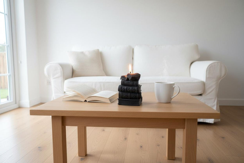 Stacked Books Candle | Handmade Soy Wax Book Candle | Book Lover Gift UK | Dark Academia | Bookish Gift