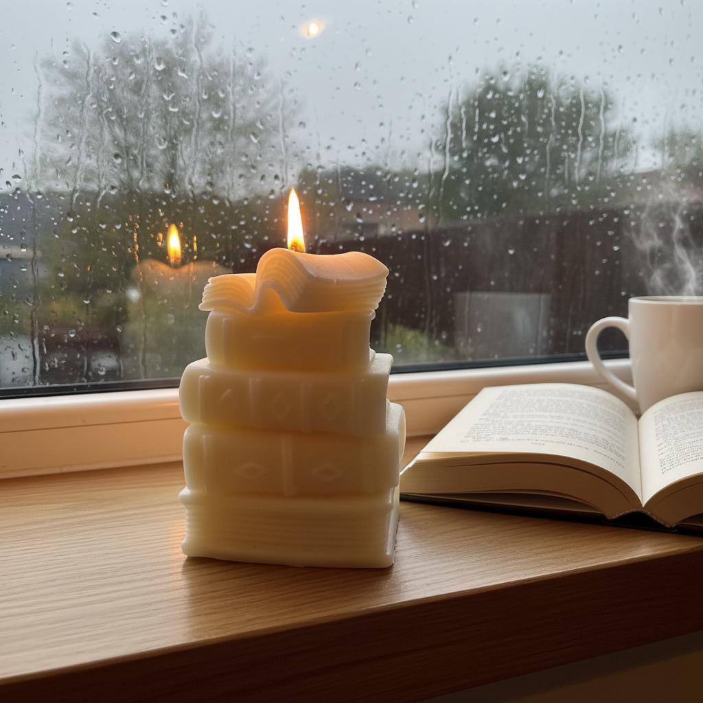 Stacked Books Candle | Handmade Soy Wax Book Candle | Book Lover Gift UK | Dark Academia | Bookish Gift
