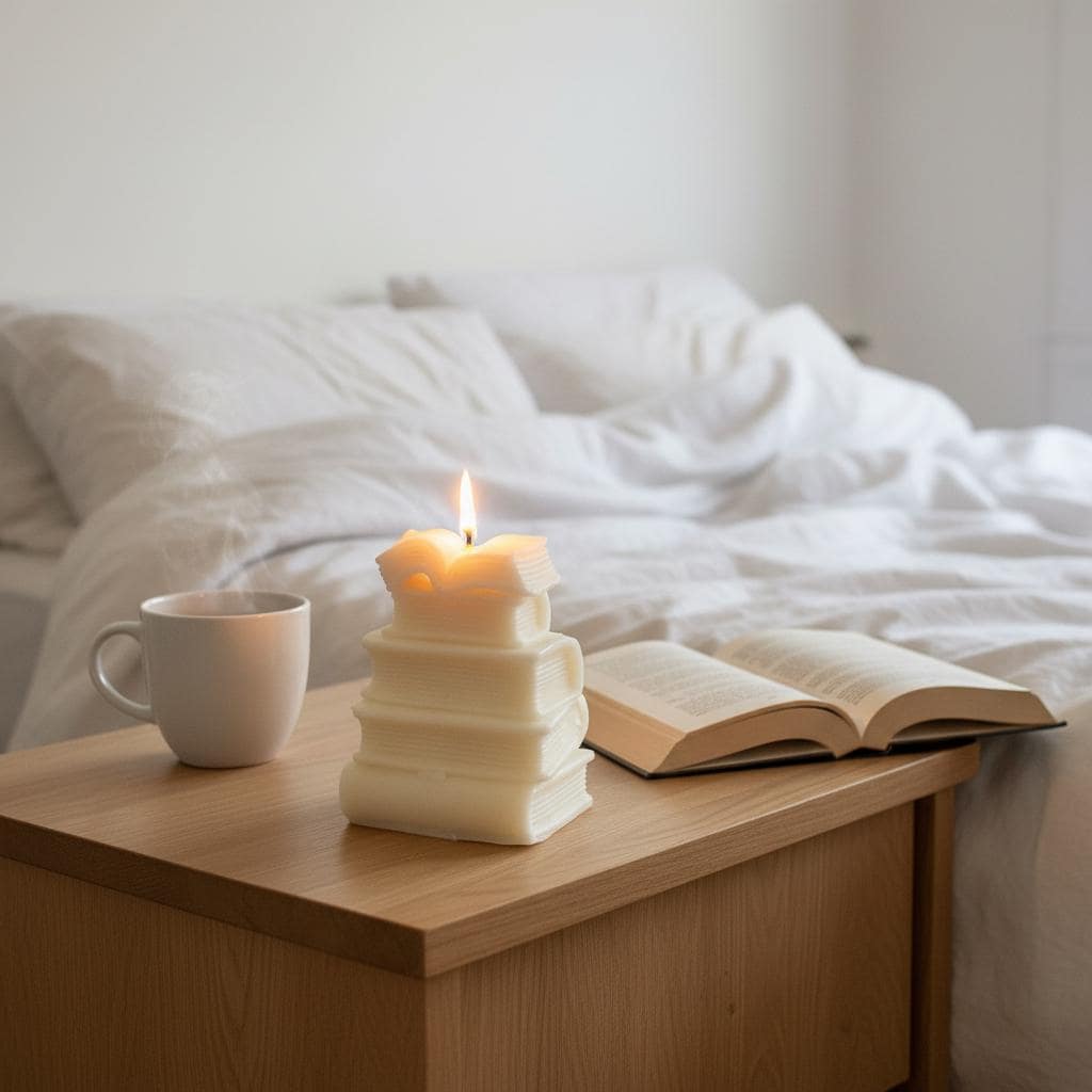 Stacked Books Candle | Handmade Soy Wax Book Candle | Book Lover Gift UK | Dark Academia | Bookish Gift