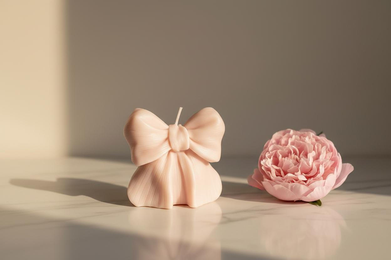 Bow Candle | Coquette Candle Gift | Ribbon Candle | Bow Shaped Soy Candle | Birthday Gift Her | Wedding Favour Candle | Aesthetic Gift