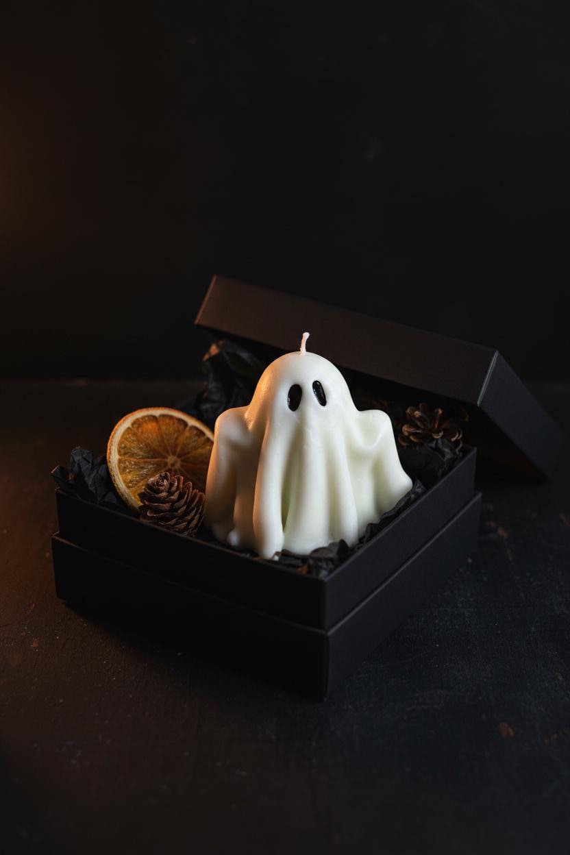 Ghost Candle | Handmade Soy Halloween Candle | Spooky Autumn Decor | Cute Ghost Gift UK